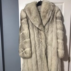 Full length Blue Fox fur coat